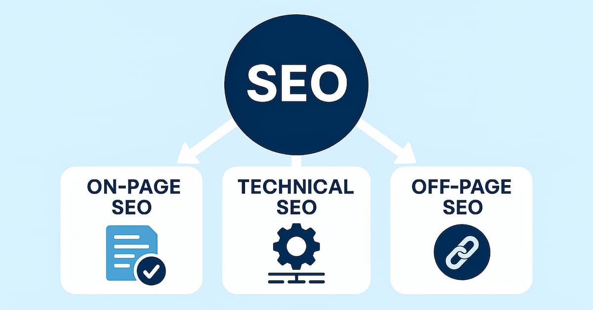 Diagramă care explică optimizarea SEO prin on-page