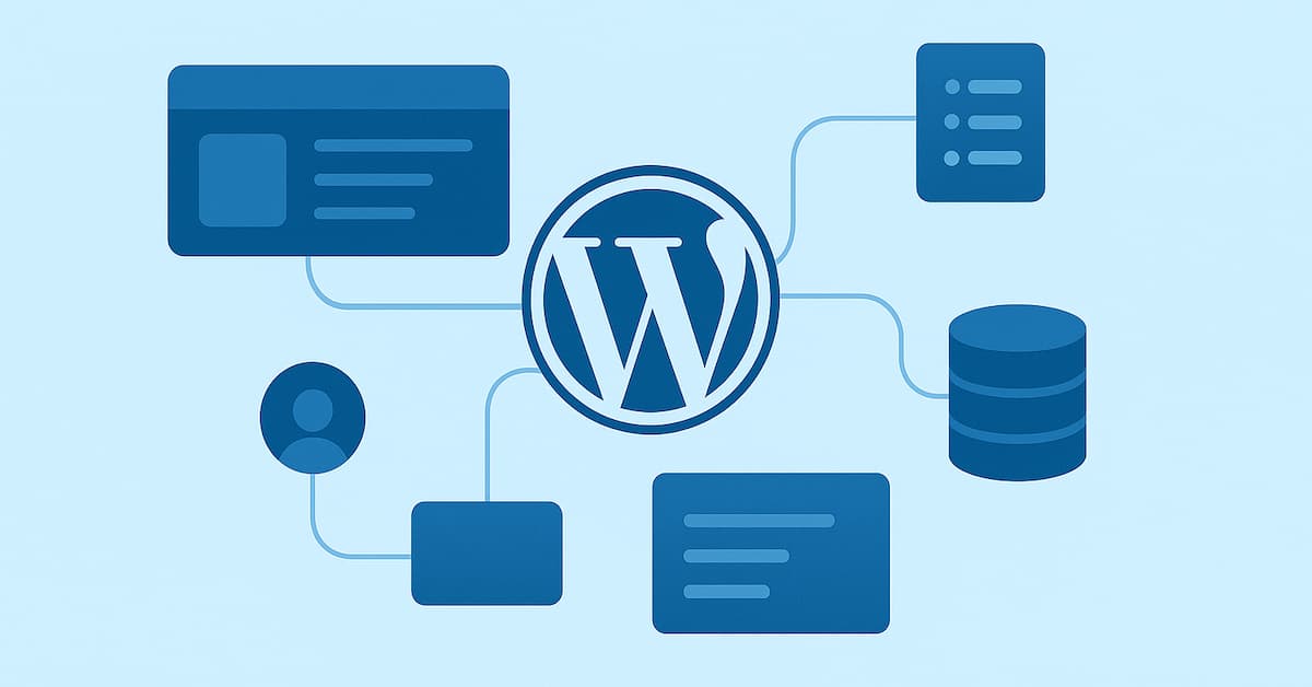 Ilustrație care reprezintă platforma WordPress