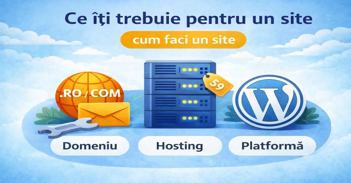 Ce îți trebuie pentru un site – domeniu hosting