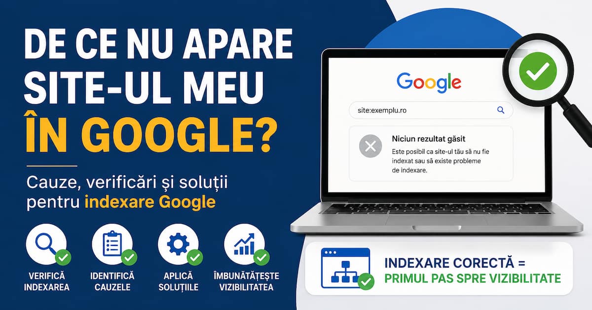 De ce nu apare site-ul meu în Google și cum verifici problemele de indexare.
