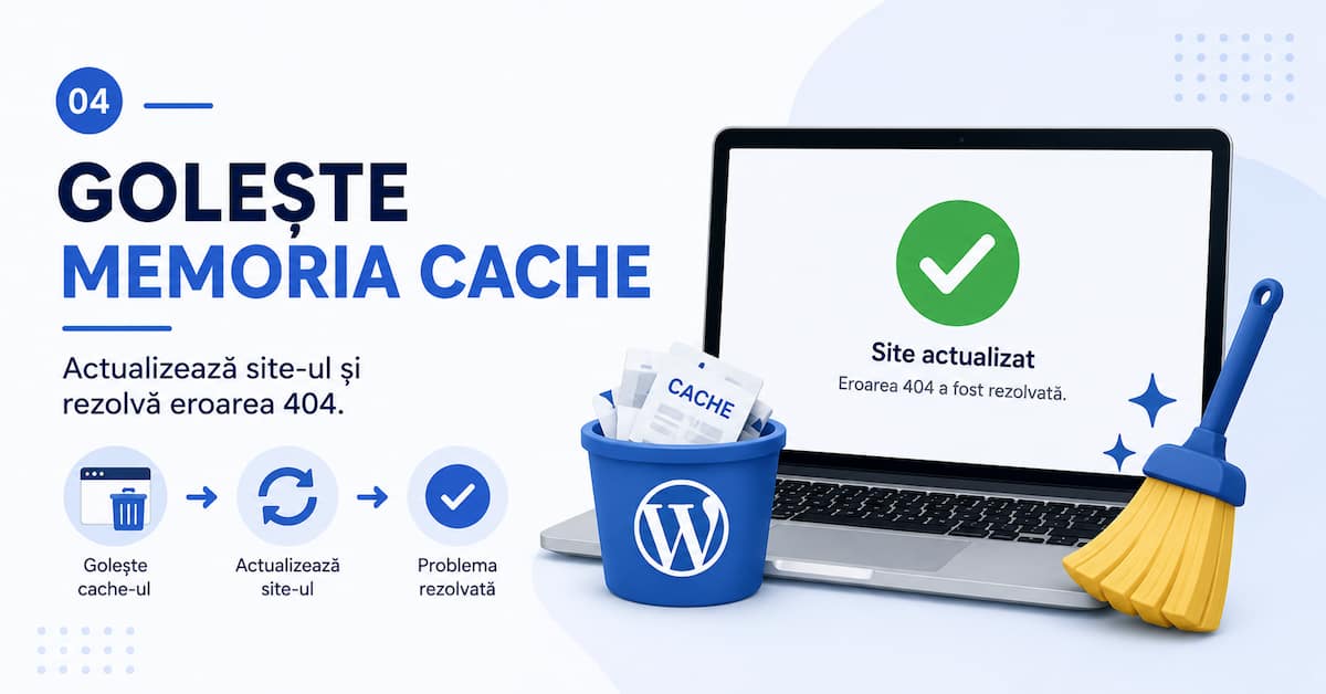 golește memoria cache pentru a rezolva erroarea WordPress 404 Not Found