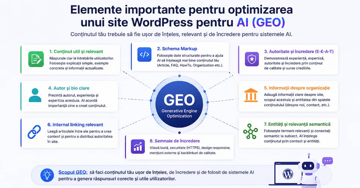 Schema Markup ajută sistemele AI să înțeleagă mai bine informațiile și entitățile unui site