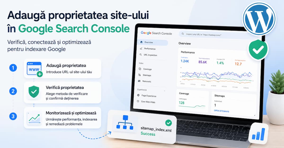 Verificare proprietate Search Console prin Domain și URL Prefix