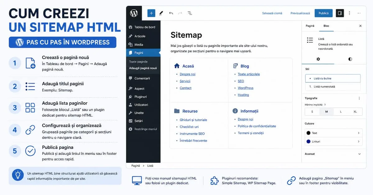 cum creezi un sitemap HTML în WordPress
