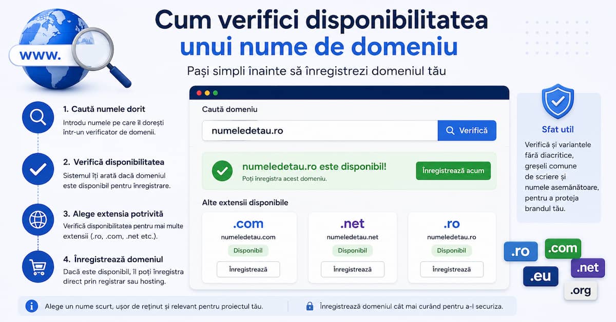 verificare disponibilitate nume de domeniu